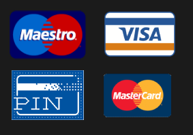 Accepted payment methods: maestro, visa, mastercard, pin